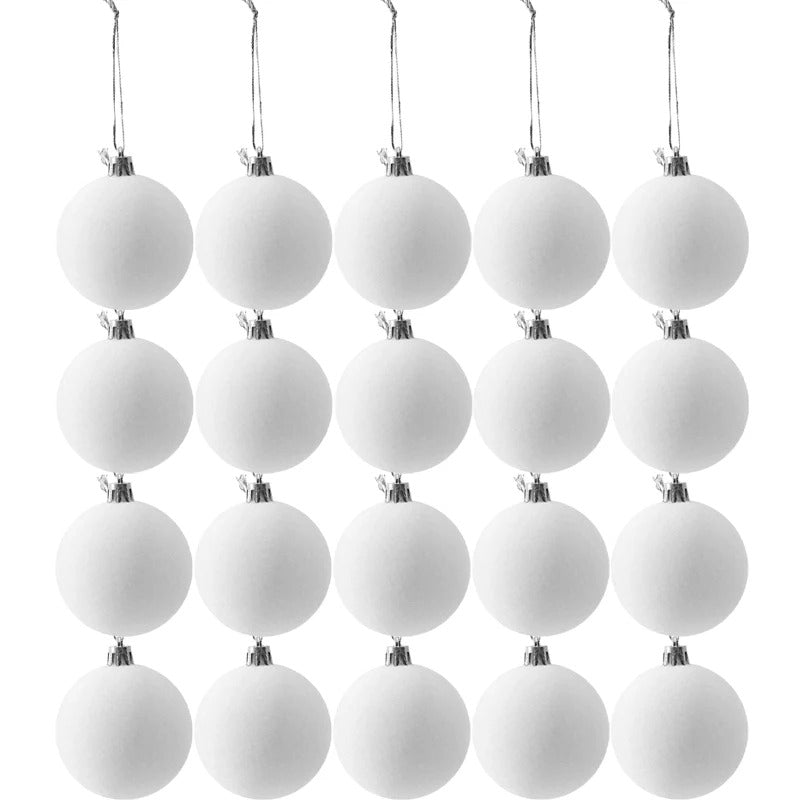 20pcs Wine Red Velvet Christmas Balls Xmas Tree