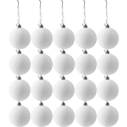 20pcs Wine Red Velvet Christmas Balls Xmas Tree